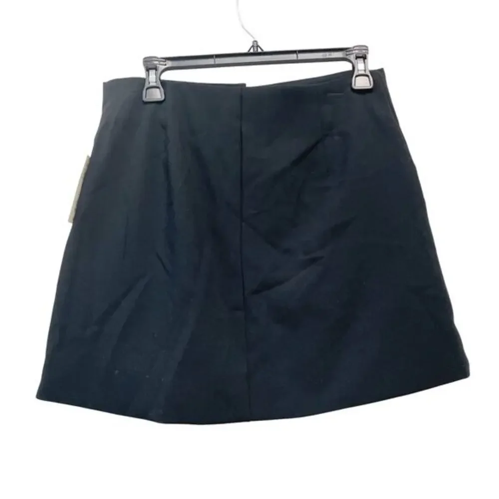 A New Day Women's Black Lined Mini Wrap Pocket Skirt Size 6‎